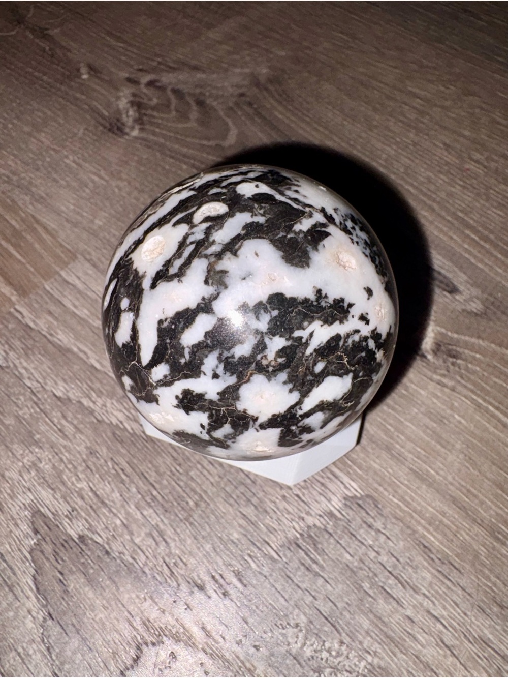 Decorative Black and White Marble Sphere - Home Art Accent